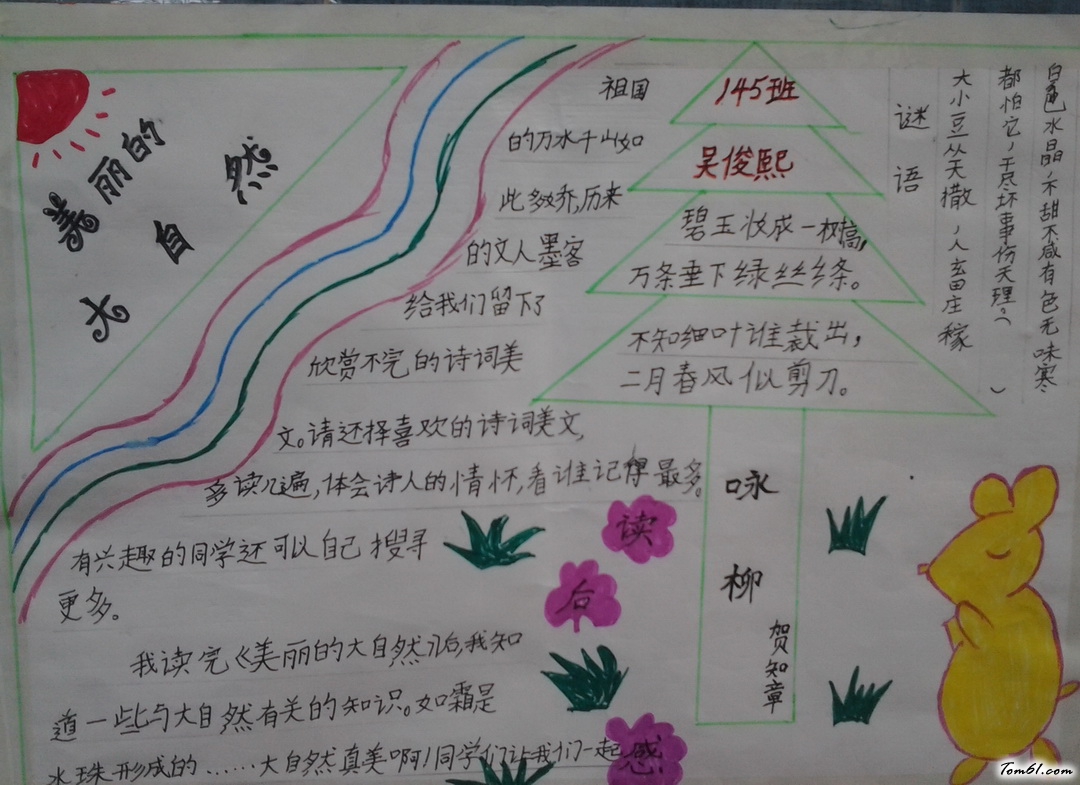 美丽的大自然手抄报版面设计图2图片1