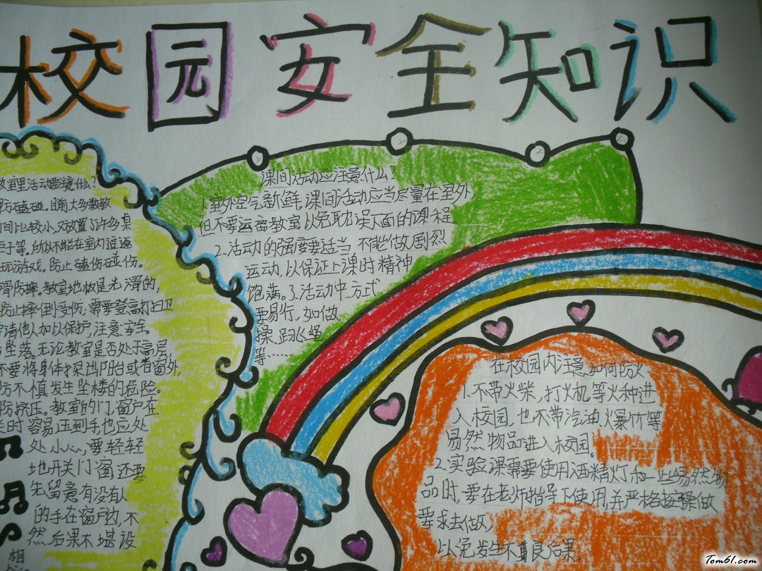 校园安全知识手抄报版面设计图图片1