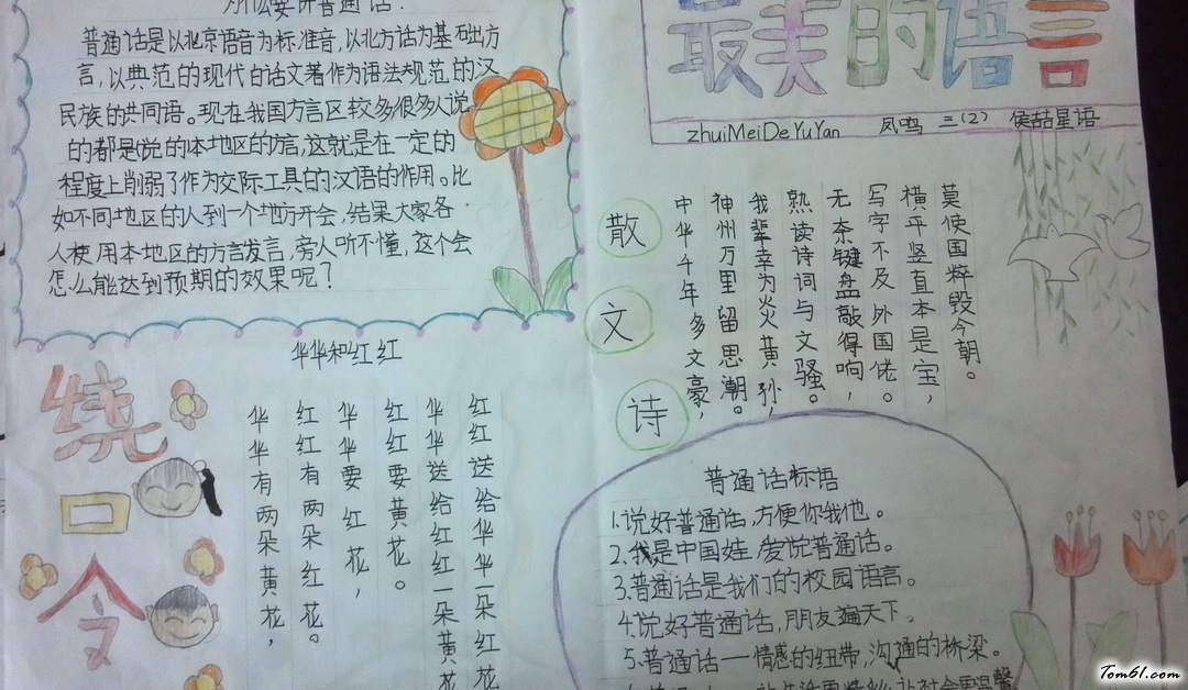 最美的语言手抄报版面设计图图片1