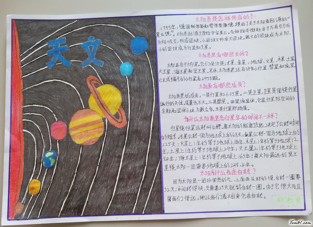 六年级天文手抄报版面设计图图片1