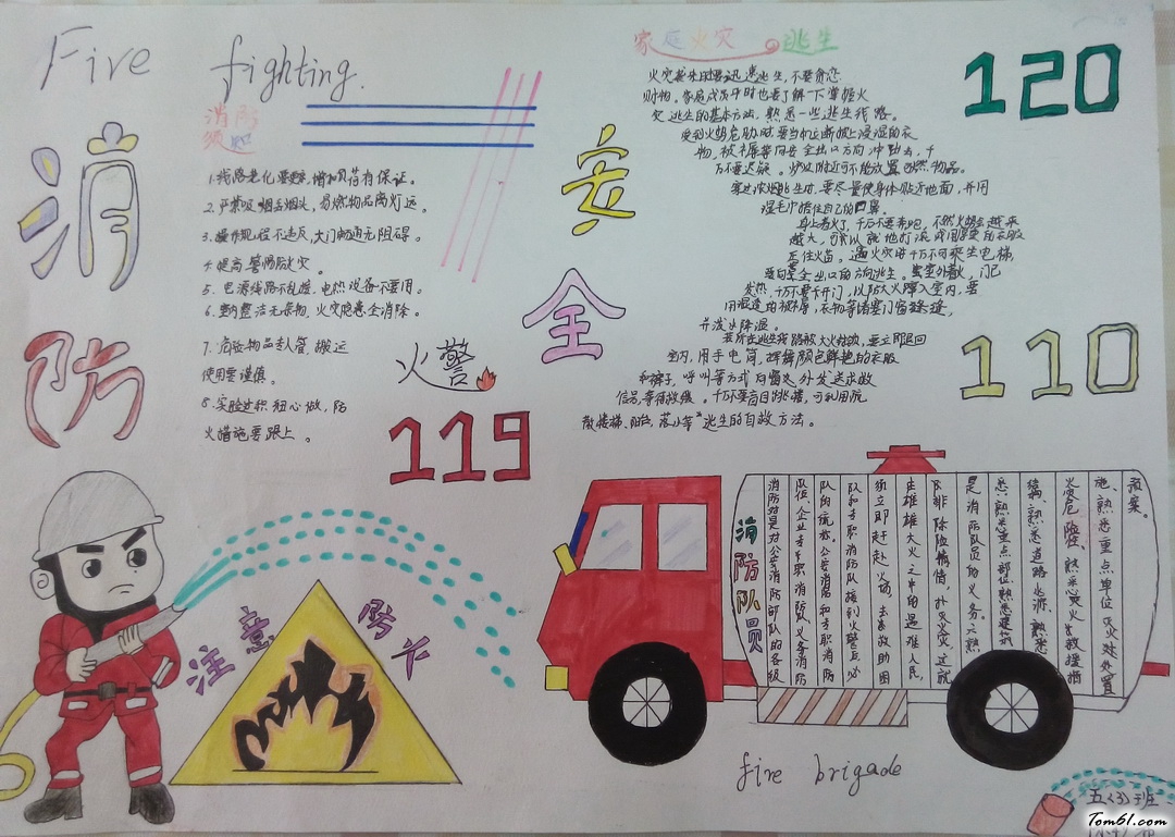 消防安全119手抄报版面设计图6图片1