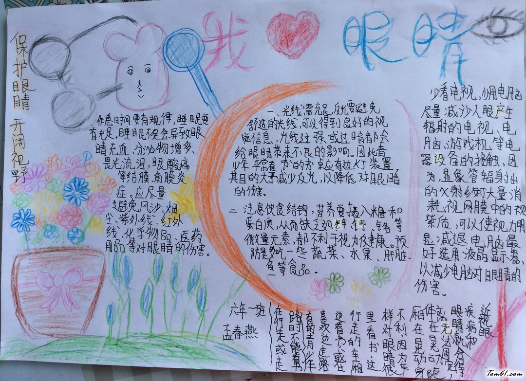 我爱眼睛手抄报版面设计图图片1