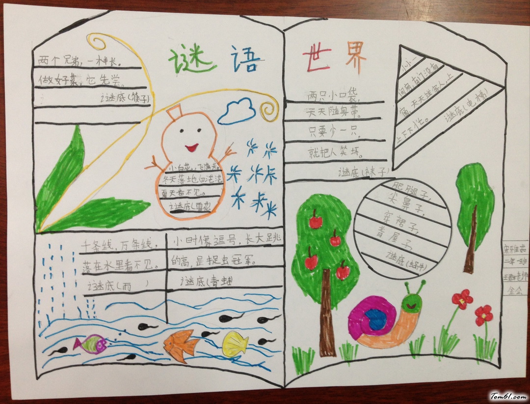 小学二年级关于谜语手抄报版面设计图2图片1 小学二年级关于谜语手抄报版面设计图2图片1