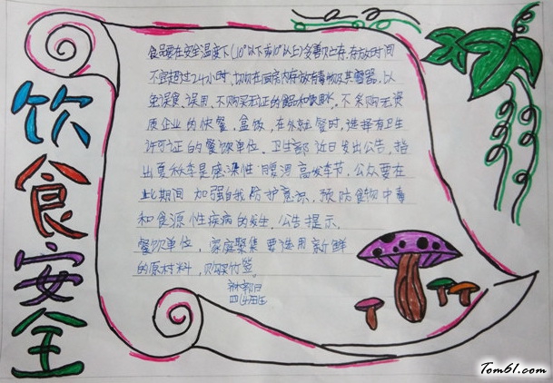 饮食安全手抄报版面设计图图片1