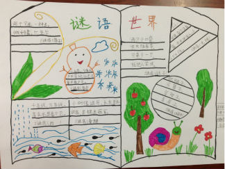 小学二年级关于谜语手抄报版面设计图2