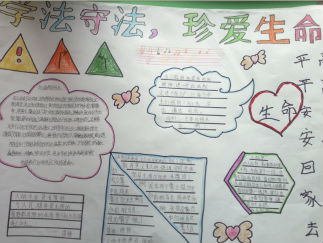 学法守法珍惜生命手抄报设计图3