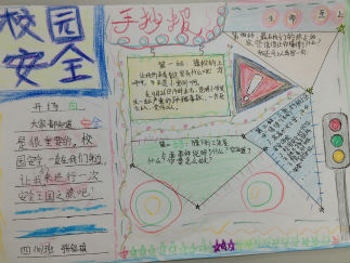 校园安全手抄报版面设计图3