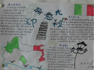 初中意大利手抄报版面设计图