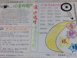 小学生爱护眼睛手抄报版面设计图