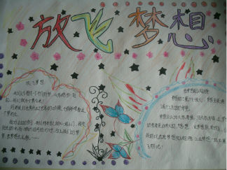 小学生放飞梦想手抄报版面设计图