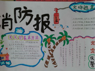五年级消防手抄报版面设计图