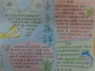 小学生走向海洋手抄报版面设计图