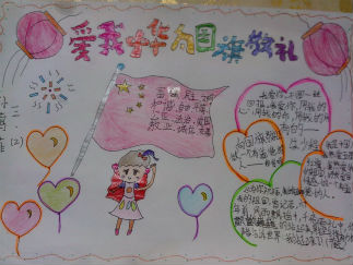 爱我中华为国旗敬礼手抄报版面设计图