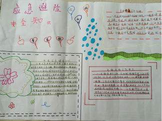 小学生三年级应急避险安全手抄报版面设计