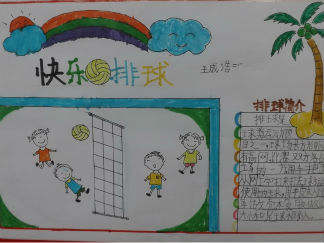 快乐排球手抄报版面设计图