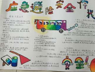 小学生三年级应急避险安全手抄报版面设计