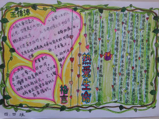 热爱生命手抄报版面设计图