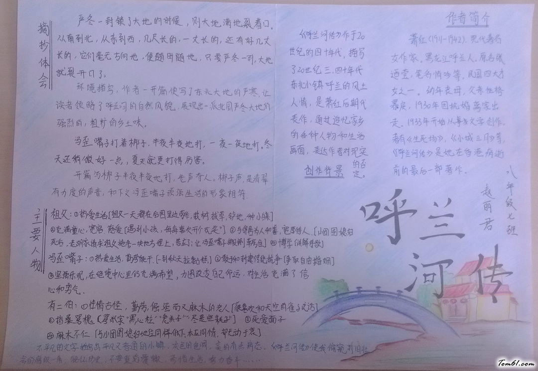 呼兰河传手抄报版面设计图3图片1