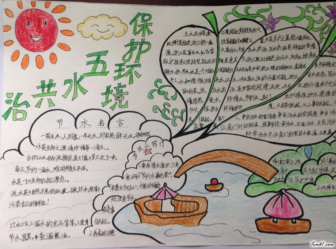 五水共治保护环境手抄报版面设计图图片1
