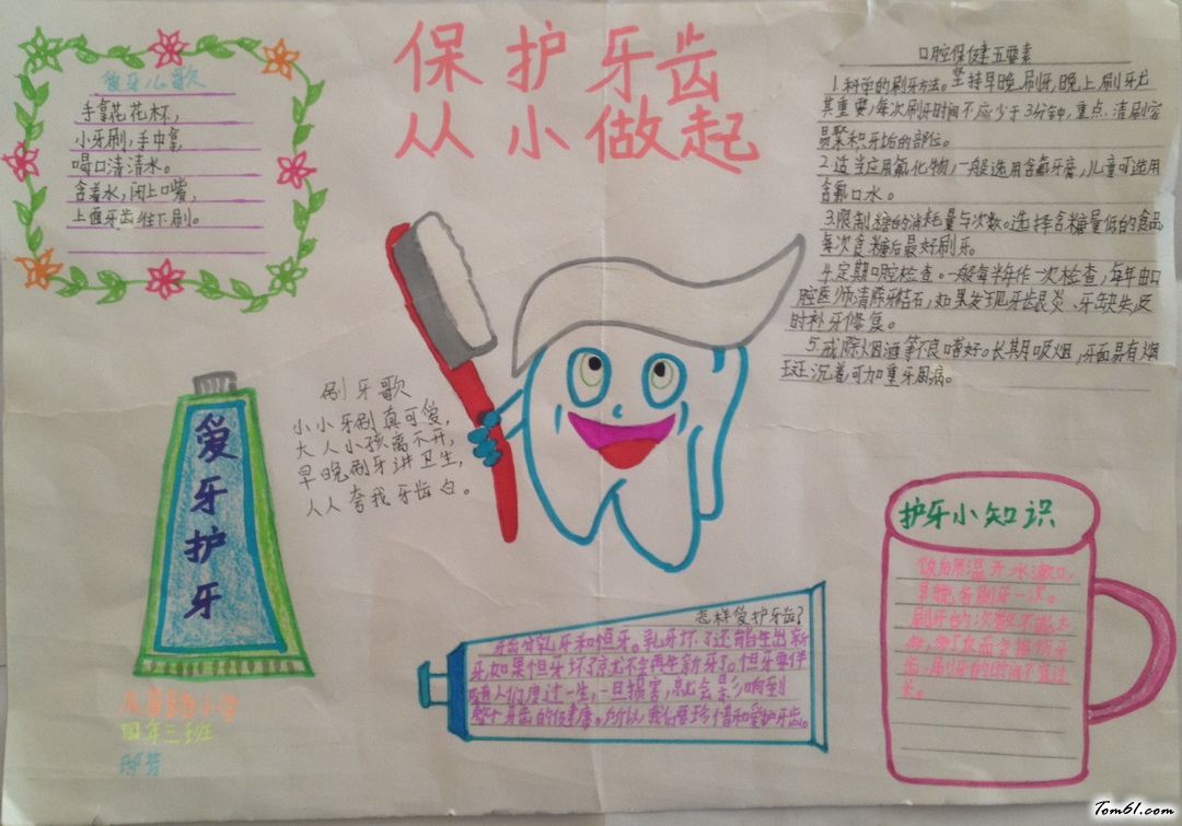 爱牙护牙手抄报版面设计图3图片1
