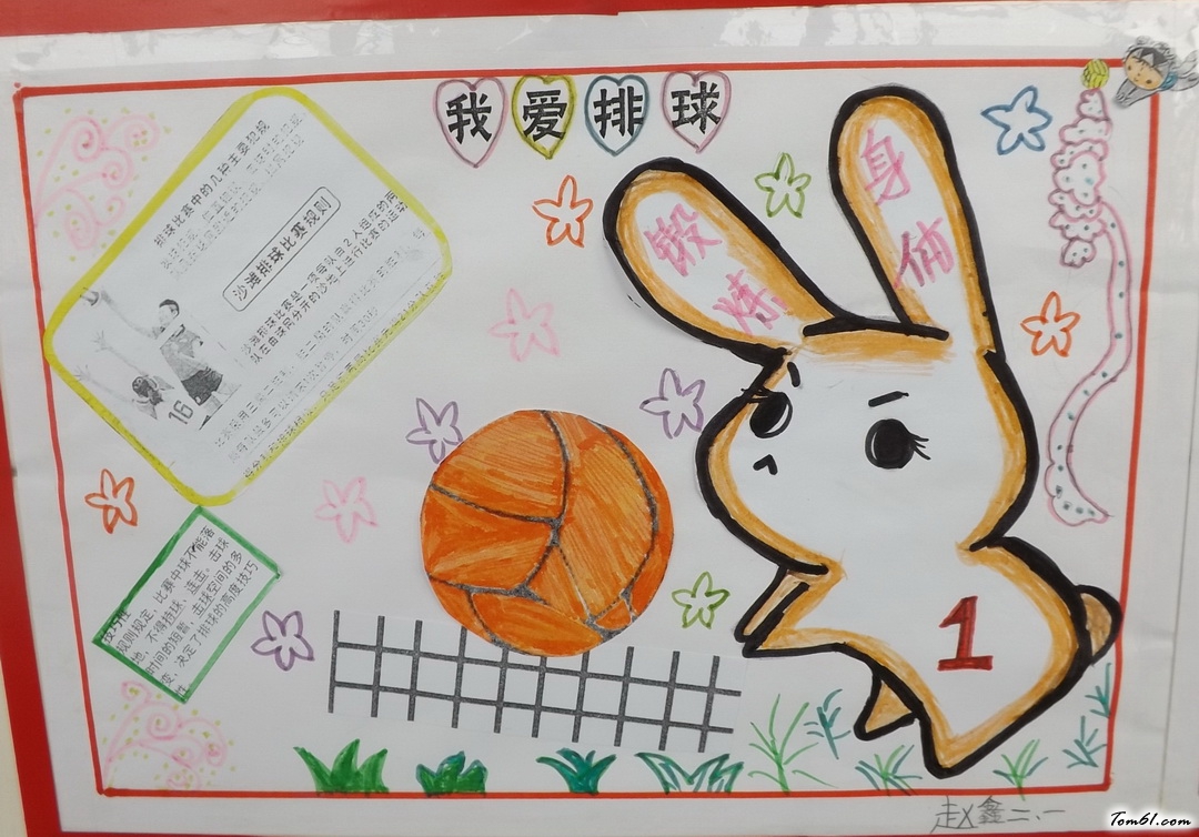 我爱排球手抄报版面设计图2图片1