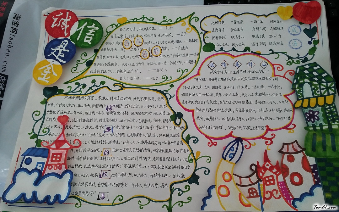 诚信是金手抄报版面设计图图片1