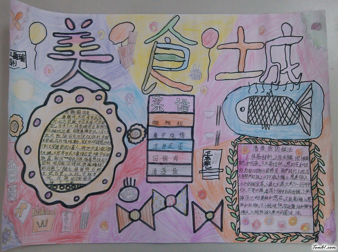 小学四年级美食手抄报版面设计图图片1