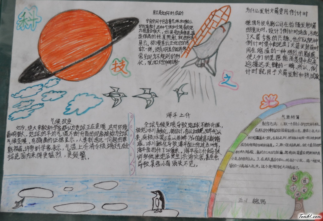 小学五年级科技之光手抄报版面设计图图片1