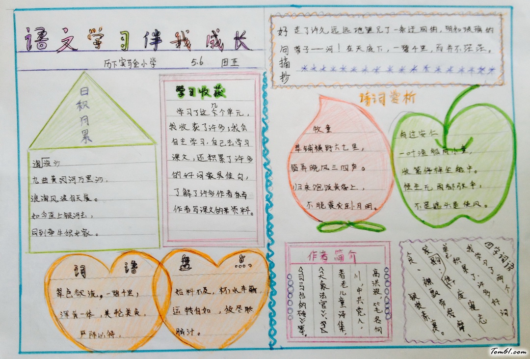 小学生语文学习伴我成长手抄报版面设计图图片1