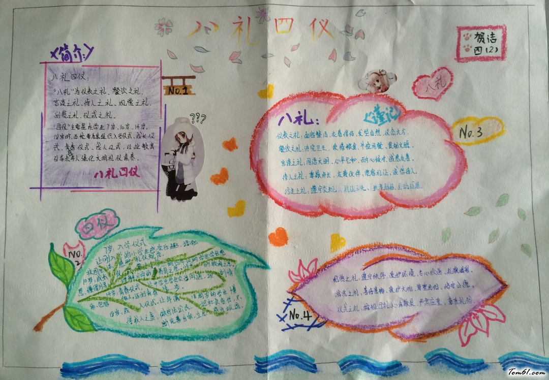 小学四年级八礼四仪手抄报版面设计图2图片1