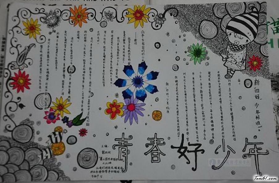 青春好少年手抄报版面设计图图片1