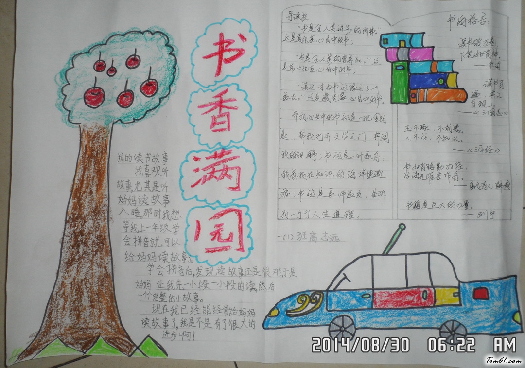 书香满园手抄报版面设计图图片1