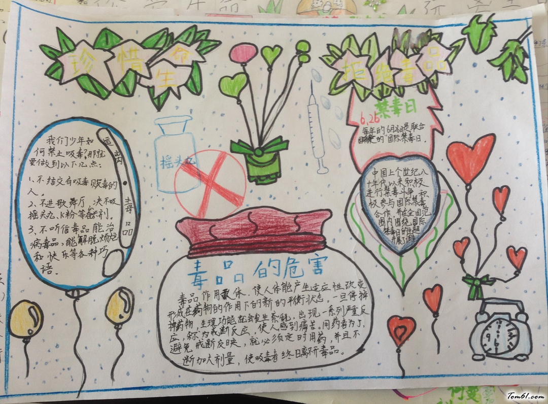 珍惜生命拒绝毒品手抄报版面设计图图片1