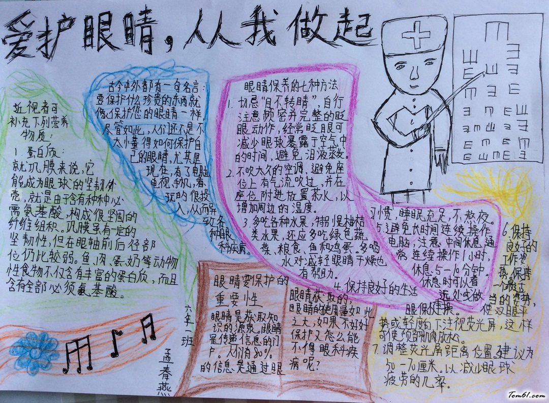 爱护眼睛手抄报版面设计图2图片1