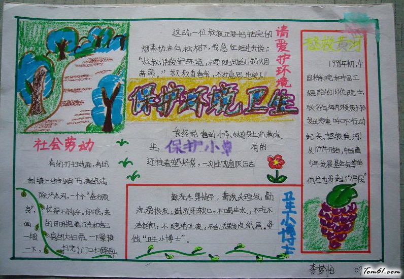 保护环境卫生手抄报版面设计图图片1