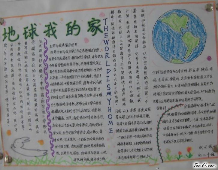地球我的家手抄报版面设计图图片1