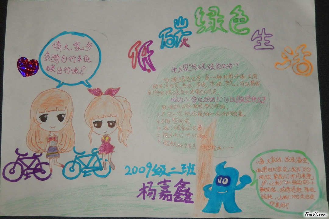 绿色低碳手抄报版面设计图2图片1