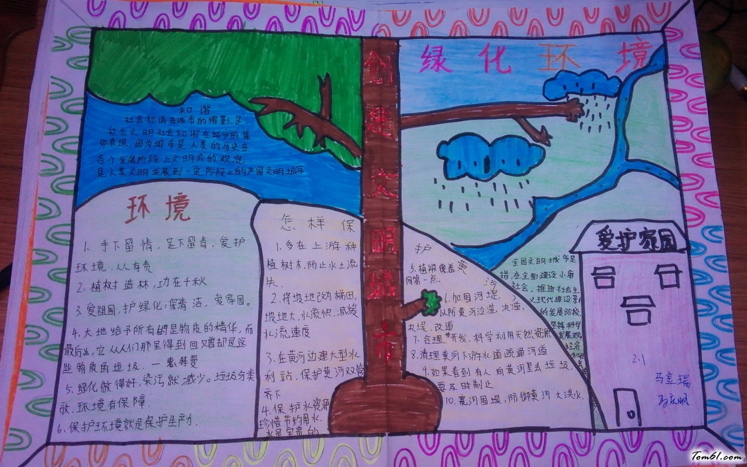 二年级绿化环境手抄报版面设计图图片1 二年级绿化环境手抄报版面设计图图片1