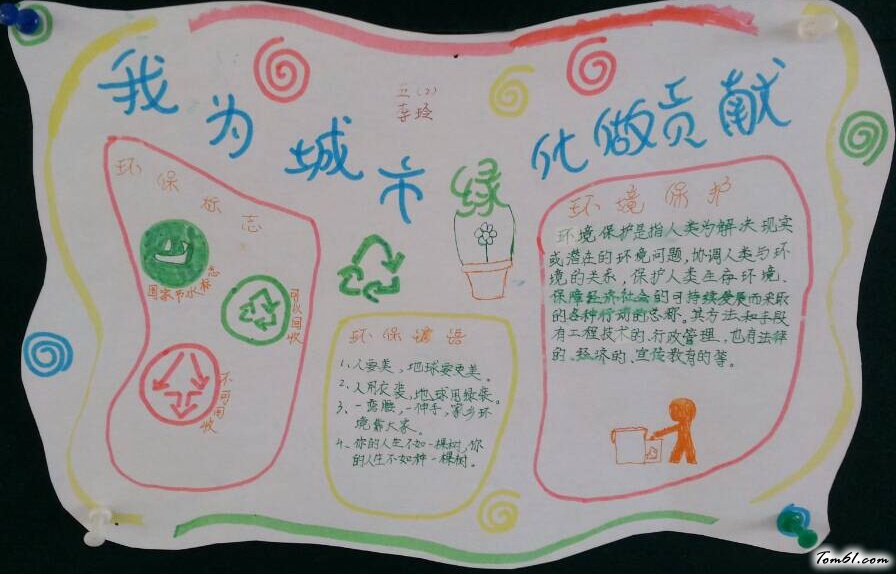 我为城市绿化做贡献手抄报版面设计图图片1