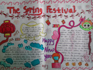 the spring festival英语手抄报版面设计