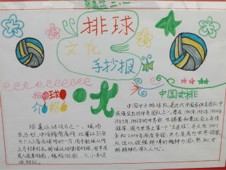 小学二年级排球文化手抄报版面设计图4
