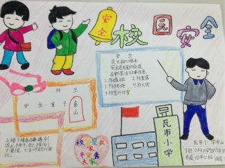 小学生校园安全手抄报版面设计图3