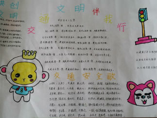 交通文明伴我行手抄报版面设计图