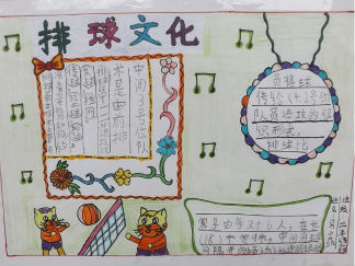小学二年级排球文化手抄报版面设计图2