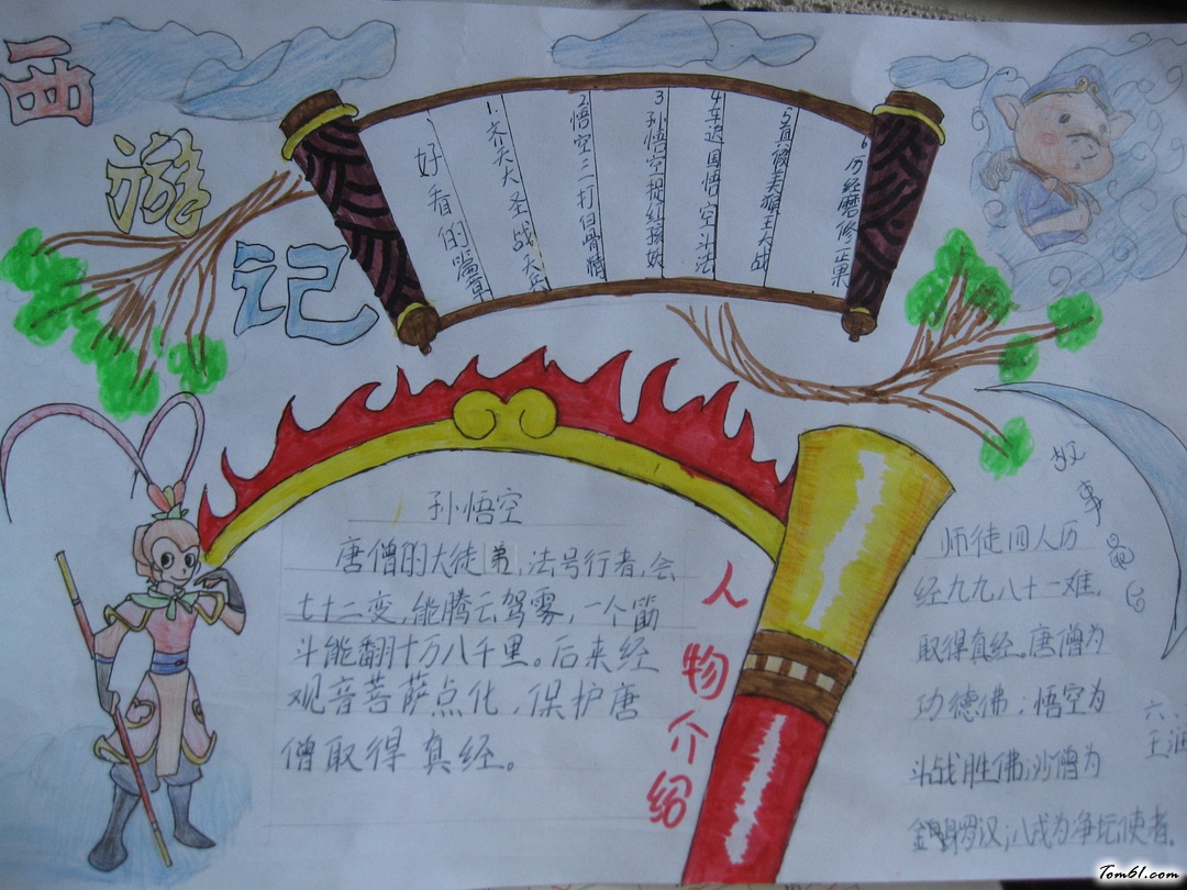 小学六年级西游记手抄报版面设计图5图片1