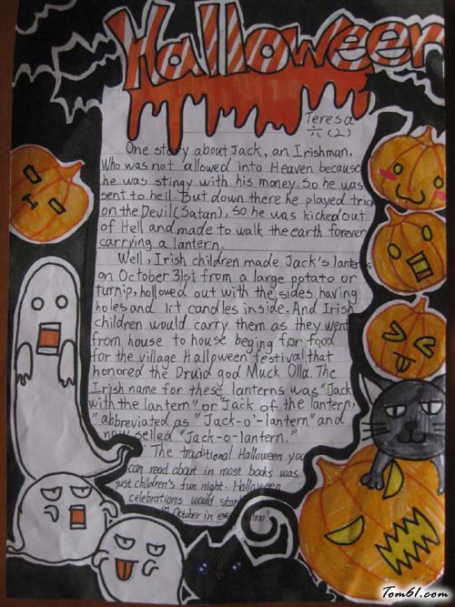 Halloween英语手抄报版面设计图图片1