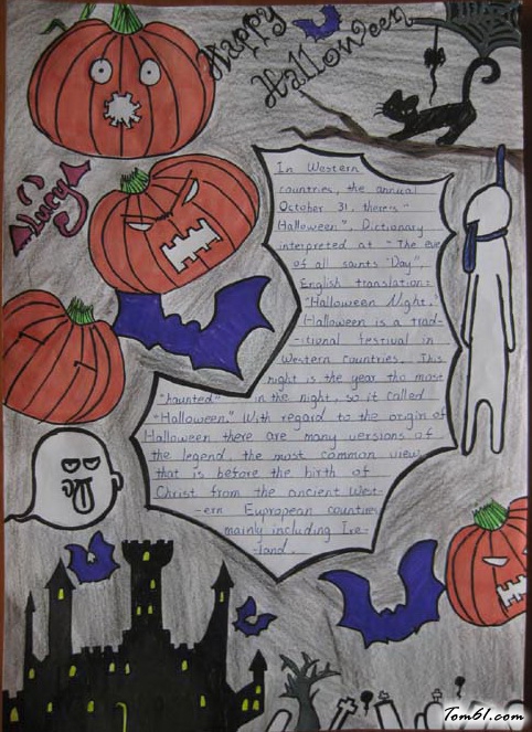 Halloween英语手抄报版面设计图2图片1