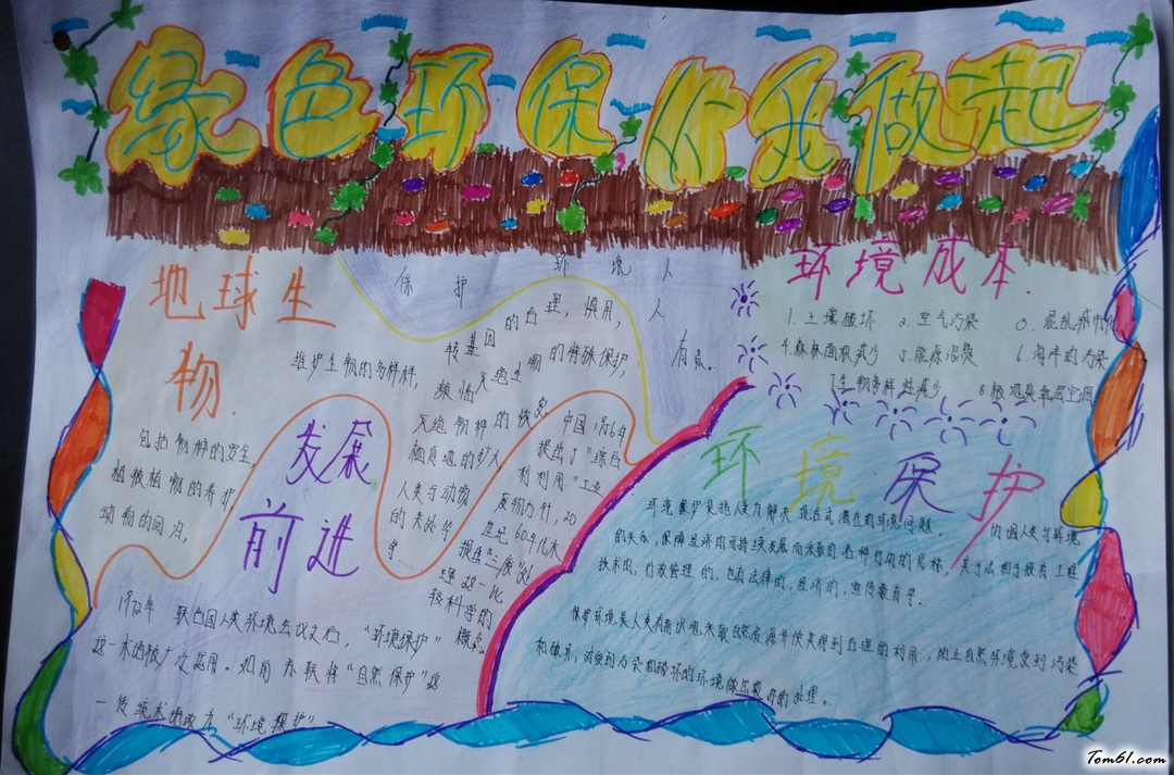 绿色环保从我做起手抄报版面设计图图片1