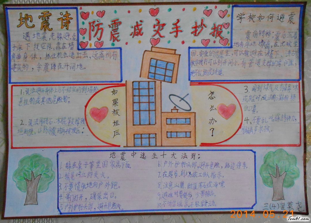 小学生防震减灾手抄报版面设计图图片1