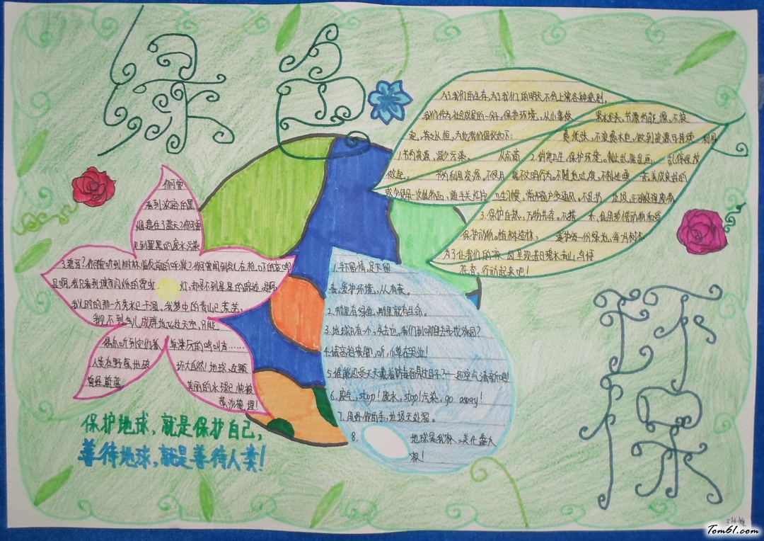 小学生绿色环保手抄报版面设计图图片1